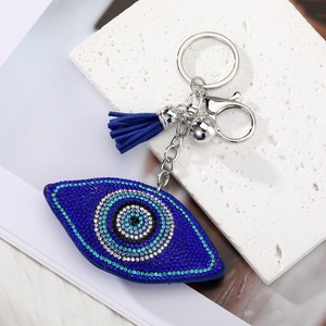 <span class=keywords><strong>Porte</strong></span>-clés œil de diable bleu <span class=keywords><strong>avec</strong></span> cristal strass bling en métal cuir plastique gland sac <span class=keywords><strong>porte</strong></span>-clés à breloques - Product Image 1