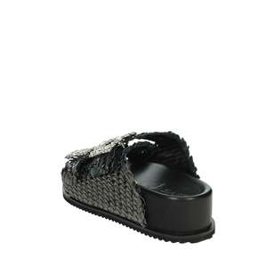 Sandalias de cuña para mujer Keys K 10920 con malla metálica platino y hebilla de cristal - Product Image 2