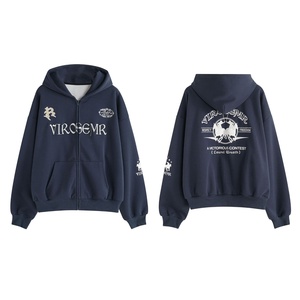 Sudadera con Capucha Extra Grande de Estilo Urbano, Lavada, Desgastada, con Logotipo Bordado Personalizado, 100% Algodón Ecológico - Product Image 3