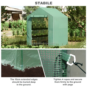 Invernadero de Jardín Tipo Túnel Plegable, Ecológico y Moderno, con Cubierta de PE Anti-UV, 12 Estantes, Fácil de Instalar - Product Image 5