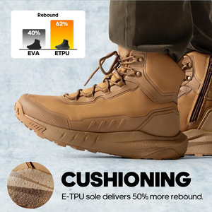 Bottes de randonnée DF022 AS33 marron avec fermeture éclair intérieure, bottes de trekking sportives disponibles en marron, beige, noir, jaune et plusieurs autres couleurs - Product Image 1