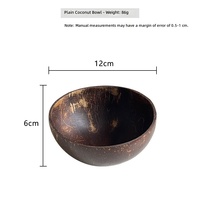 Bol artisanal classique en bois de coco naturel pour smoothies d'açai, vaisselle écologique et biodégradable, emballage personnalisé avec logo