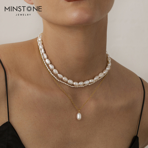 Collier victorien en en perles naturelles plaquées platine, bijoux commémoraux de haute qualité en laiton et métal, à la mode, nouvelle collection 2022 - Product Image 3