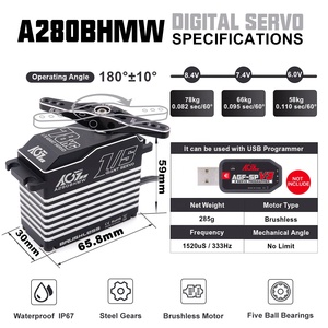 AGFRC 2S Steel Gears 0.082Sec 78KG Torque Impermeable IP67 Digital <span class=keywords><strong>RC</strong></span> Servo para 1/5 Giant <span class=keywords><strong>RC</strong></span> Cars/Boats - Product Image 4