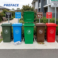 Tempat Sampah Plastik HDPE Industri Besar untuk Luar Ruangan dengan Pedal Kaki dan Tutup
