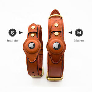 Smart Airtag Hunde halsband mit <span class=keywords><strong>GPS</strong></span> Großhandel Stocked Designer Personal isierte Luxus recycelte vegane Leder Haustier Leine Walking - Product Image 6