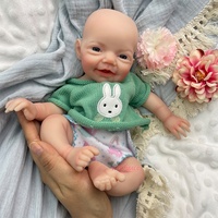 Poupée bébé réaliste faite à la main de 8 et 12 pouces avec cheveux enracinés, nouveau-né réaliste en silicone souple, mini-poupée pour cadeau de vacances et jeu d'imitation pour enfants
