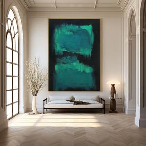 Dark blue abstract Wall Arts Large Canvas Hand painted <b>Framed</b> Oil <b>Painting</b> Indoor home decor gift <b>for</b> housewarming - Product Image 1