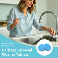 Tablettes nettoyantes et désodorisantes pour évier de cuisine, 24 unités, parfum citron moussant, élimination des graisses et des odeurs, approvisionnement d'un an