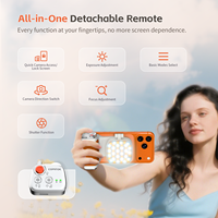 Support de téléphone magnétique COMITOK MOCA avec éclairage LED pour selfie, télécommande 20m, chargement Type-C pour bureau/lit