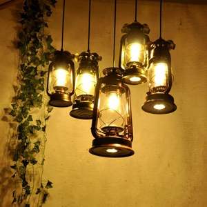 Lentera kuda Retro lampu minyak tanah kuno lampu industri toko kopi dekorasi Hotel tempat lilin untuk dapur - Product Image 2