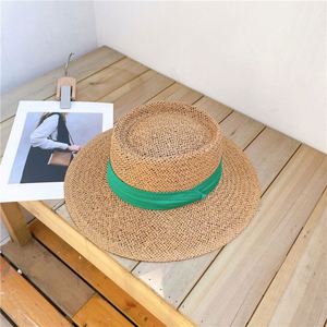 Wholesale Flat Top Hat Female Summer Seaside Vacation Sunshade <b>Sun</b> Straw Hats Summer Women Beach Hats - Product Image 5