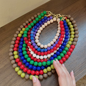 Handmade multicolor beaded necklace Statement jewelry for fashion <b>Resin</b> <b>crafts</b> accessory - Product Image 1