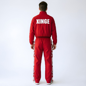 Custom Patchwork Sports Tracksuits Zip up Nylon <b>Jacket</b> and Pants Mens Jogger Windbreaker Gym Sets Embroidered Tracksuit for Men - Product Image 2