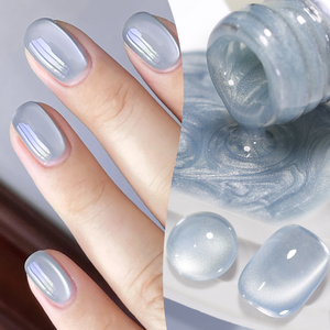 Sinh ra khá 10ml MSDS Galaxy Bạc Ánh Trăng Mèo Mắt Gel tàn ác miễn phí Vegan trắng ánh sáng long lanh Cateye Gel Nail Art véc ni - Product Image 2