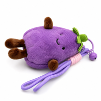 Nouveau Porte-clés Pendentif en Peluche Aubergine Amusante, Poupée de Sac, Jouet Végétal, Mini Jouets pour Machine à Pinces, Jouet en Peluche Anti-Stress d'Anniversaire