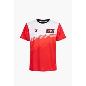 Camiseta de Hombre Blanca de Secado Rápido de Alta Calidad, Diseño 63 Ducati Bagnaia, 100% Poliéster, Anti-Encogimiento, Manga Corta, para Exportación al Por Mayor - Product Image 1