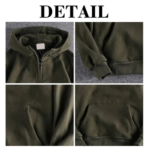 เสื้อฮู้ดดี้ผู้ชายทรงโอเวอร์ไซส์ คอซิป 1/4  คิงเซ็น คุณภาพสูง ผ้าฝ้าย 100% รับทำโลโก้ตามสั่ง OEM ODM สไตล์สตรีทแวร์ - Product Image 6