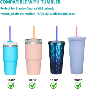 Vente en gros de paille en plastique colorée réutilisable de haute qualité pour jus - Product Image 6