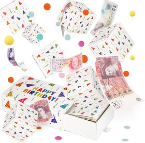 Boîte <span class=keywords><strong>cadeau</strong></span> surprise d'anniversaire pour argent, boîte à explosion avec <span class=keywords><strong>confettis</strong></span>, boîte <span class=keywords><strong>cadeau</strong></span> pliable et rebondissante, amusante - Product Image 1