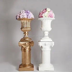 2020 Свадебные стекловолокна компонент не замненная белый и золотой цвет комплект ювелирных изделий римская колонна ваза для свадебного украшения