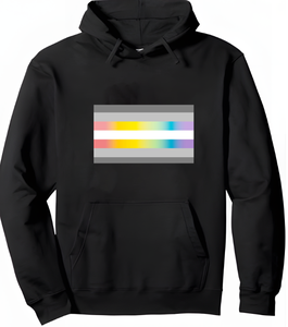 Felpa con Cappuccio in Seta con Logo LGBT Pride Personalizzato Arcobaleno, Design Bigender (Più <span class=keywords><strong>Maschile</strong></span>) - Product Image 6