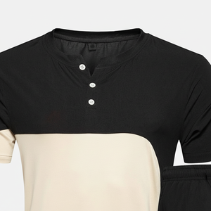 Conjunto de pantalones cortos elásticos de verano con impresión de logotipo personalizado, ropa de playa transpirable, conjunto de pantalones cortos 100% algodón - Product Image 1