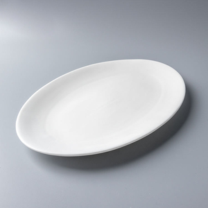 Assiette <span class=keywords><strong>de</strong></span> service ovale en céramique blanche sous glaçure, sans plomb ni cadmium, <span class=keywords><strong>de</strong></span> 8/10/12/14 pouces, adaptée au contact alimentaire - Product Image 2