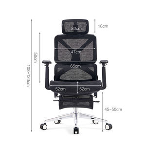 <span class=keywords><strong>Chaise</strong></span> inclinable Comfort Relaxer Support lombaire <span class=keywords><strong>Chaise</strong></span> de bureau ergonomique en maille avec repose-pieds - Product Image 4