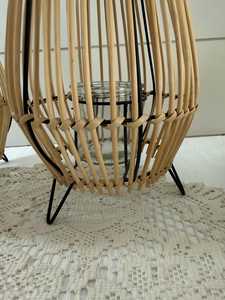 Portavelas de ratán, decoración navideña y de Halloween para el hogar y el jardín, linterna ecológica de metal, linterna ligera, precio económico - Product Image 3