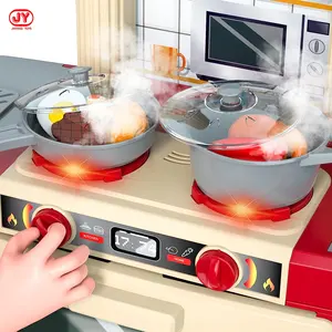 69 adet mutfak gıda oyna Pretend oyun seti gerçekçi işıklar ve sesler simülasyon sprey ve lavabo oyna Pretend gıda