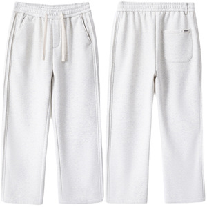 Tùy chỉnh bùng cắt bông dày mùa đông quần nam màu xám đàn hồi có thể điều chỉnh dây thắt lưng Sweatpants nặng bông trackpants - Product Image 1