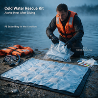 Couverture auto-chauffante jetable, meilleure que les couvertures d'urgence en Mylar classiques, avec noyau en mousse à 12 panneaux pour l'hypothermie et l'utilisation sur le terrain