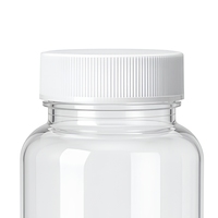 Flacon en plastique transparent pour comprimés et gélules avec bouchon à vis