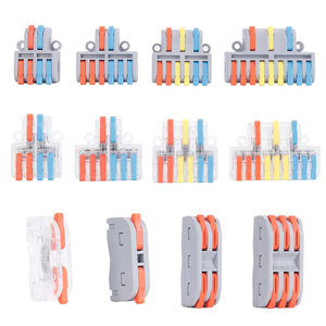 电气5输入5线输出弹簧杠杆线接头连接器紧凑型无螺钉推入线电缆连接器端子块 - Product Image 5