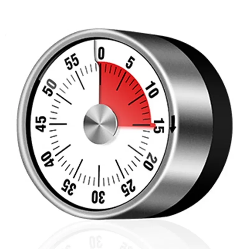 Dapur Visual baja tahan karat pengatur waktu memasak 60 menit dengan Alarm keras pengatur waktu jam magnet