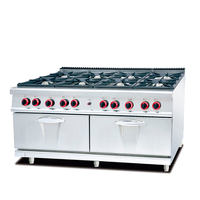Cuisinière à gaz à 4 brûleurs avec four et barbecue en pierre de lave pour restaurants en bois Équipement de cuisine