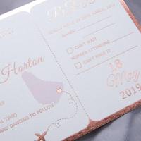 Conception Gratuite Unique Enveloppe de Papier d'Invitation Carte de Mariage de Luxe Invitation de Mariage Papier Thermique Billets d'Avion