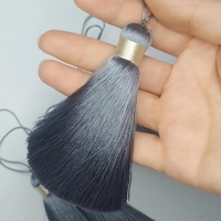 Sjzmm haute qualité 10cm gros glands en soie avec corde porte-clés gland 1000 couleurs pour la fabrication de bijoux décoration