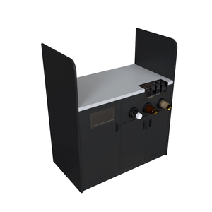 Estación Moderna para Condimentos de Café, Mostrador Profesional para Servicio de Bebidas con Dispensador de Vasos y Canaleta para Desechos para Tiendas de Conveniencia - Product Image 3