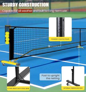 22 FT規制サイズ11 FTハーフコートサイズ2-in-1ピクルスボールネットボールコレクターホイールキャリーバッグ - Product Image 3