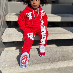 Ensembles de vêtements pour bébés et enfants avec logo personnalisé, pulls à capuche pour garçons, <span class=keywords><strong>jogging</strong></span>, survêtements, pantalons de survêtement superposés, <span class=keywords><strong>ensemble</strong></span> de 2 pièces - Product Image 5