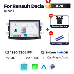 MEKEDE Stock UE en France Lecteur DVD de voiture Autoradio Écran Car-play pour <span class=keywords><strong>Renault</strong></span> Dacia Android AUTO 2+32G 4+64G - Product Image 2