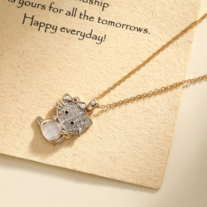 <span class=keywords><strong>Collar</strong></span> de Alta Gama con Colgante Estilo <span class=keywords><strong>Hello</strong></span> <span class=keywords><strong>Kitty</strong></span>, Moderno y Adorable, con Piedras de Ojo de Gato - Product Image 3