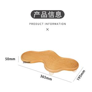Wooden <b>Storage</b> <b>Tray</b> Irregular Shape Beech Solid Color Standing Type For Hotel Coffee Tea Display Decor - Product Image 4