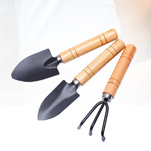 Ensemble de 3 outils de jardinage de style moderne de qualité industrielle avec manche en métal et en bois, support personnalisé, OEM disponible - Product Image 1