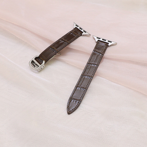 Bracelet de <span class=keywords><strong>montre</strong></span> de luxe pour Iwatch Series 10, bracelet en cuir véritable 40mm 42mm 49mm, 14mm - Product Image 1