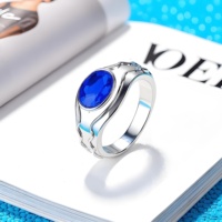 Ensemble de bagues classiques pour couple, grande bague homme en zircon bleu brillant avec accent en zircon bleu et blanc, bague de mariage audacieuse pour femme, bague empilable