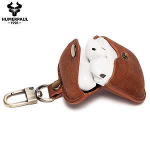 HUMERPAUL-fundas de cuero para auriculares inalámbricos, funda protectora de diente azul para airpods - Product Image 3