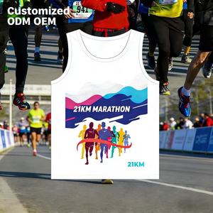 Camiseta Deportiva Unisex Personalizada para Maratón, Transpirable, 100% Poliéster, Anti-UV, para Verano, con Logotipo Personalizado Impreso - Product Image 1